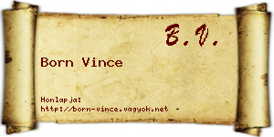 Born Vince névjegykártya